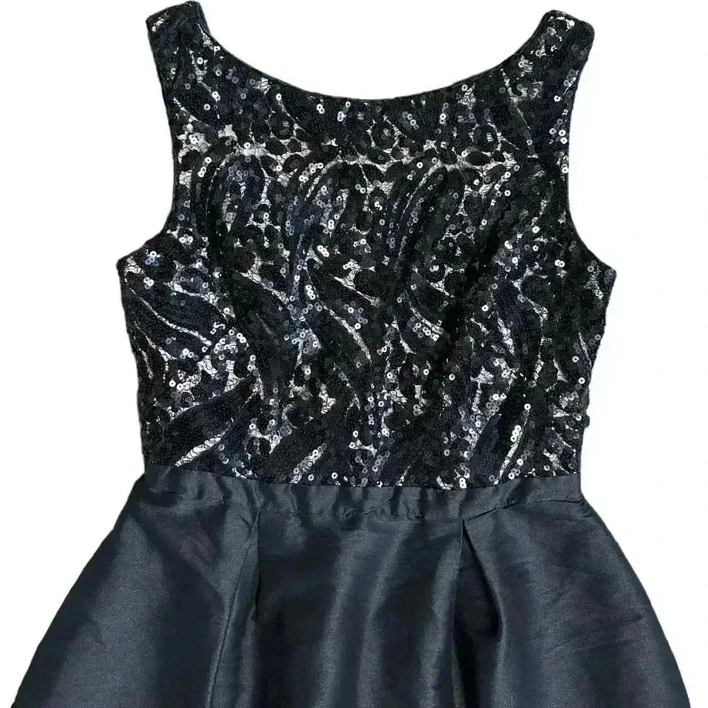 Monique Lhuillier A-Line Lace Pattern Mini Dress size 8 - Picture 2 of 9